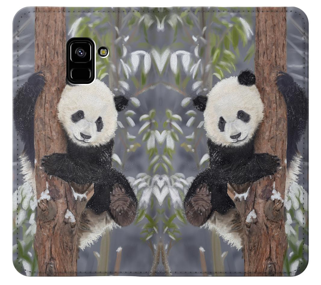 S3793 Cute Baby Panda Snow Painting Case For Samsung Galaxy A8 (2018)